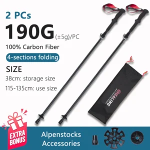 100% Carbon Fiber Trekking Poles